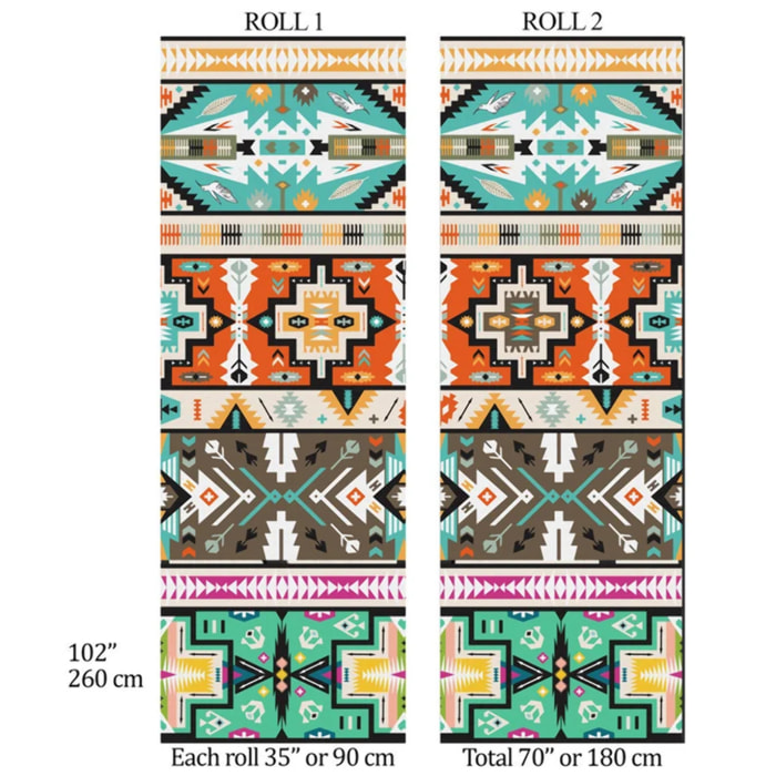 Carta da Parati Azteca Tribale effetto Tappeto bianca e tortora