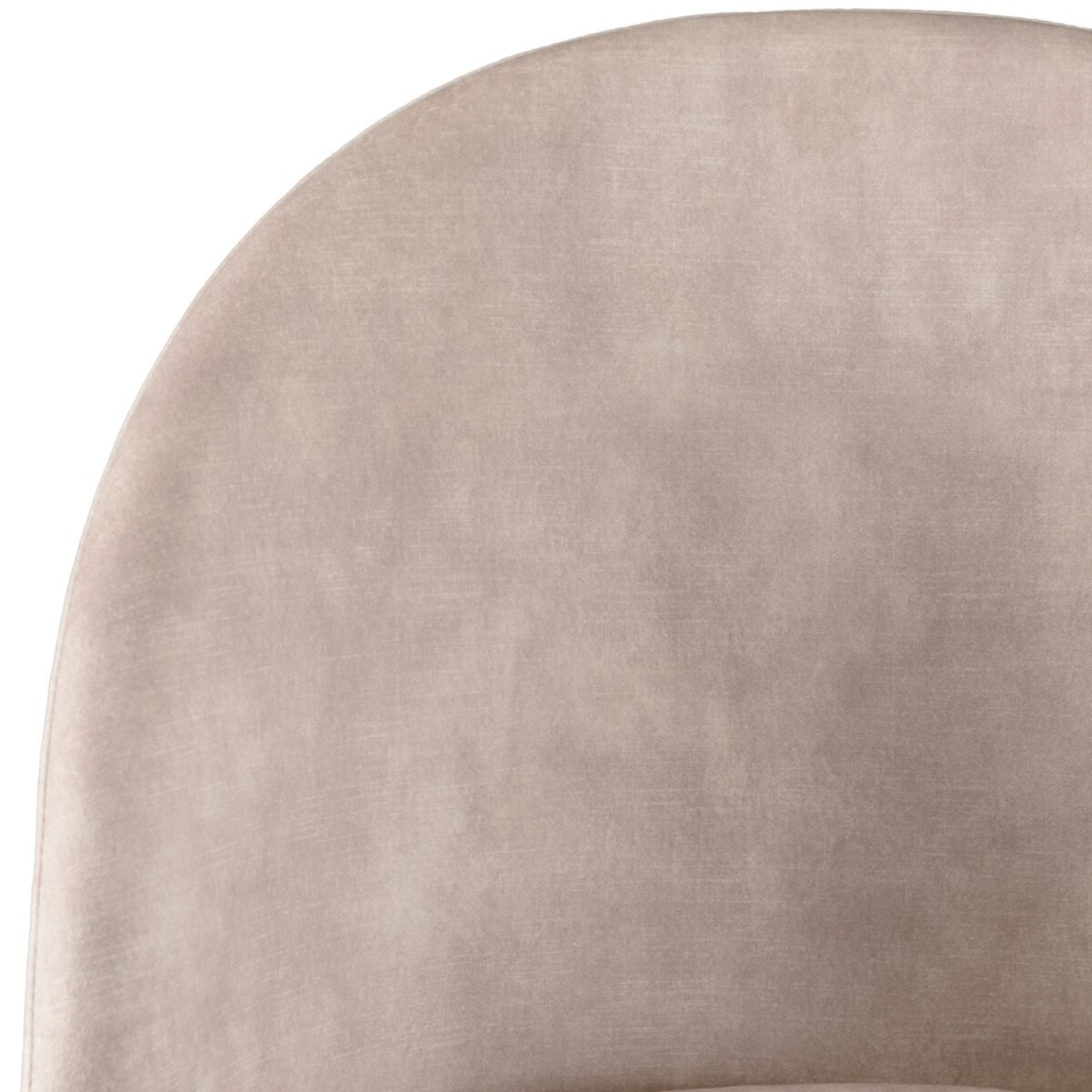 TOM - Lot de 2 chaises velours beige dossier arrondi pieds acier noir