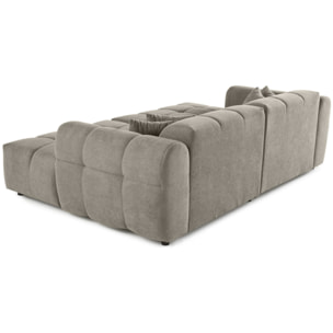 Ray - canapé droit 4 places avec double méridienne - assise profonde - en tissu texturé - Gris