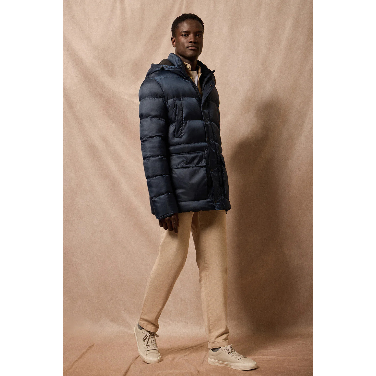 Abrigo azul marino Greenwich con bolsillos y capucha fija con detalles Polo Club