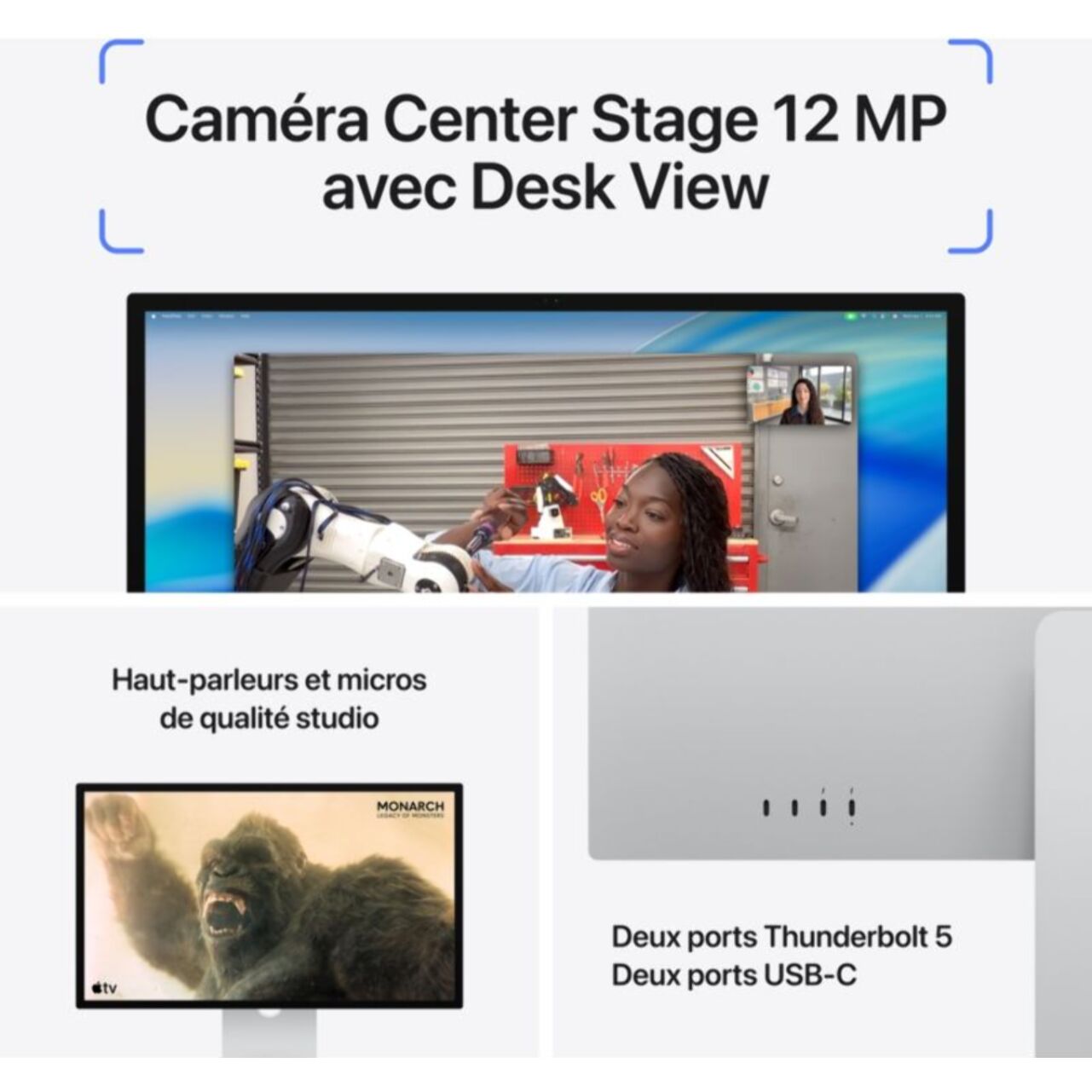 Ecran PC 5K APPLE Studio Display 27'' Verre Standard Pied inclinable