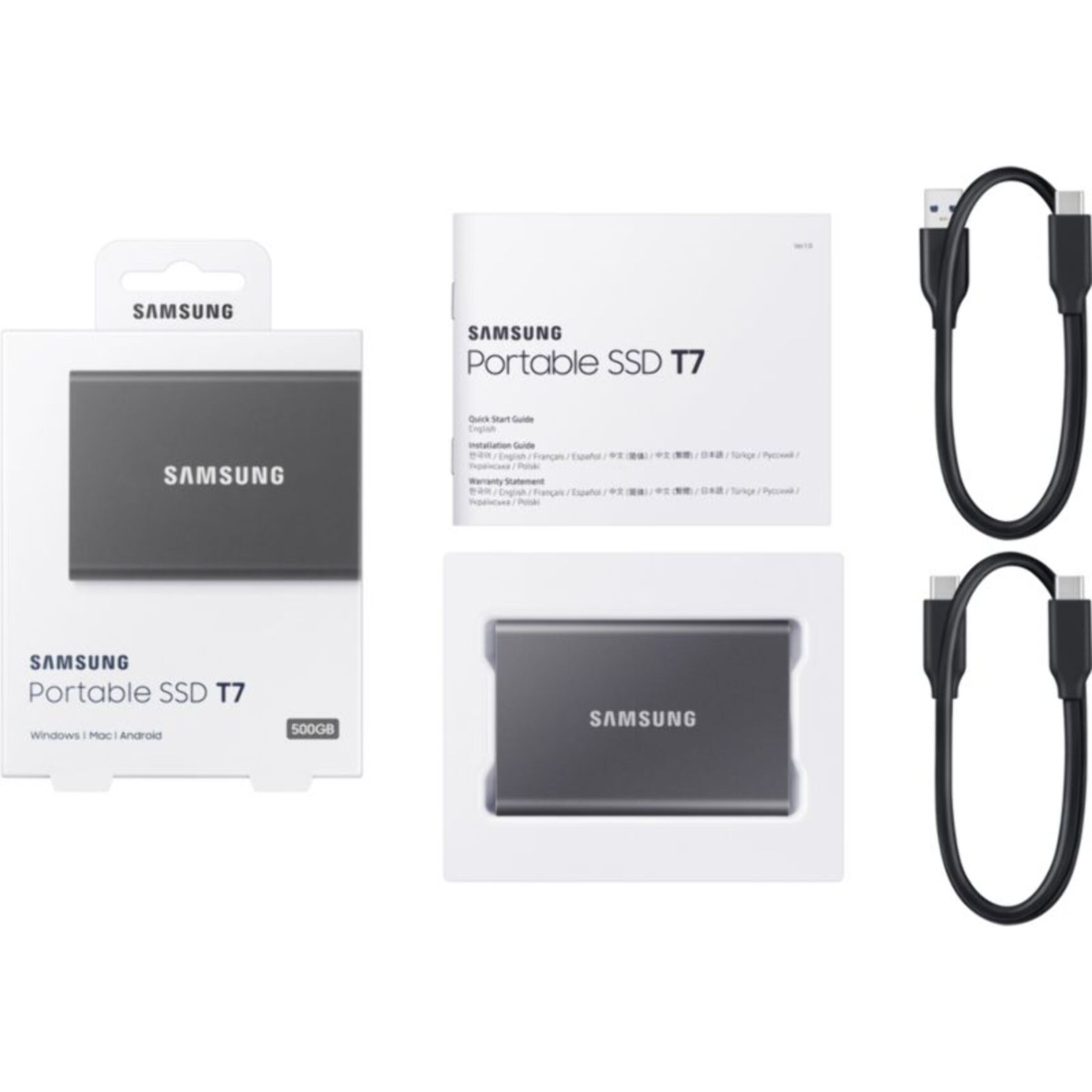 Disque dur externe SAMSUNG portable 2To T7 gris titane