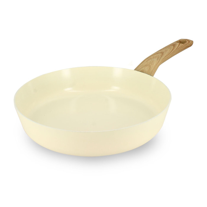 Poêle 24cm avec revêtement céramique crème - tous feux COLORAMA
