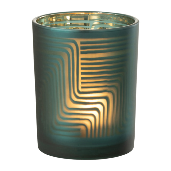 J-Line photophore Zigzag - verre - vert - medium - 2 pcs