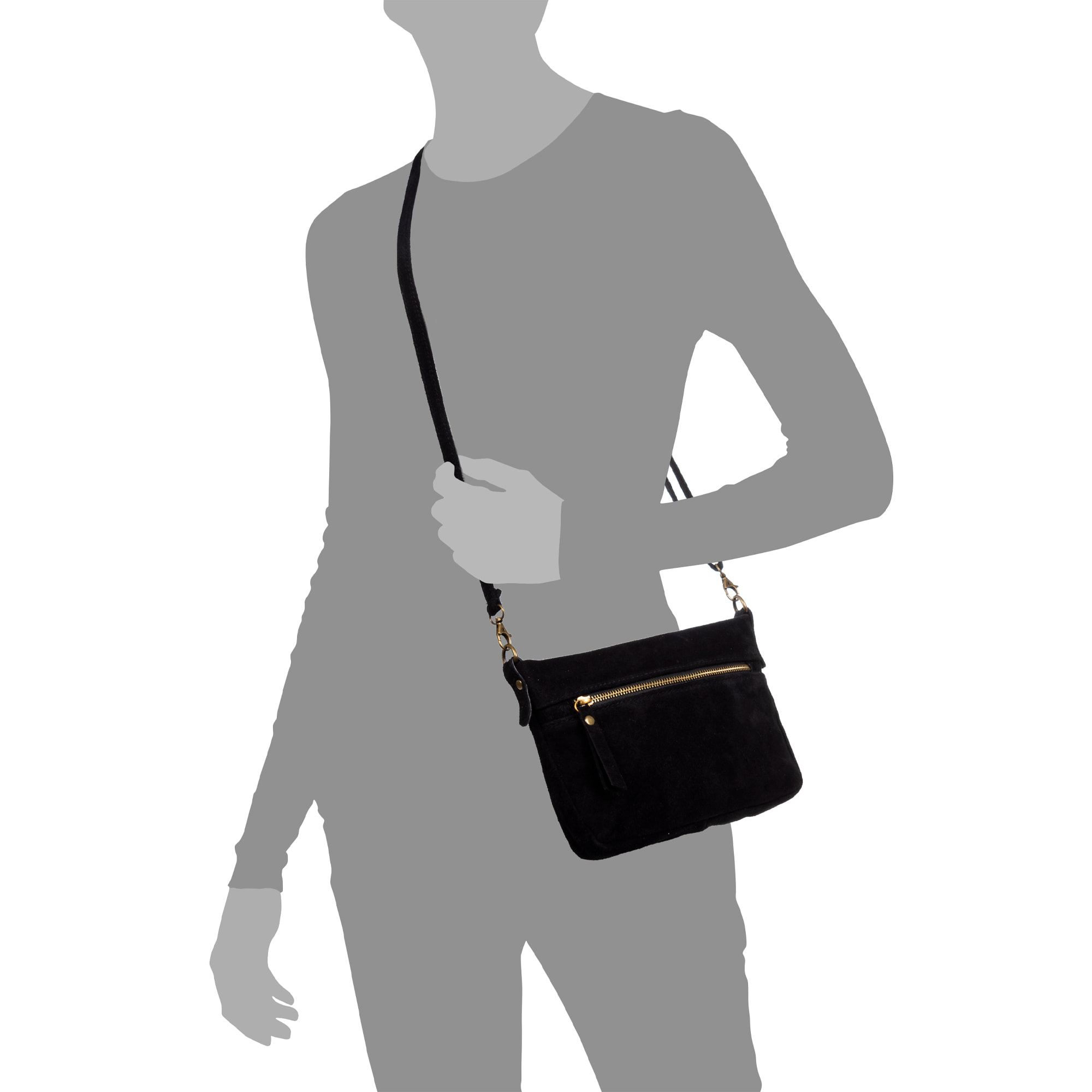 Arre bolso bandolera mujer. Piel auténtica Gamuza.