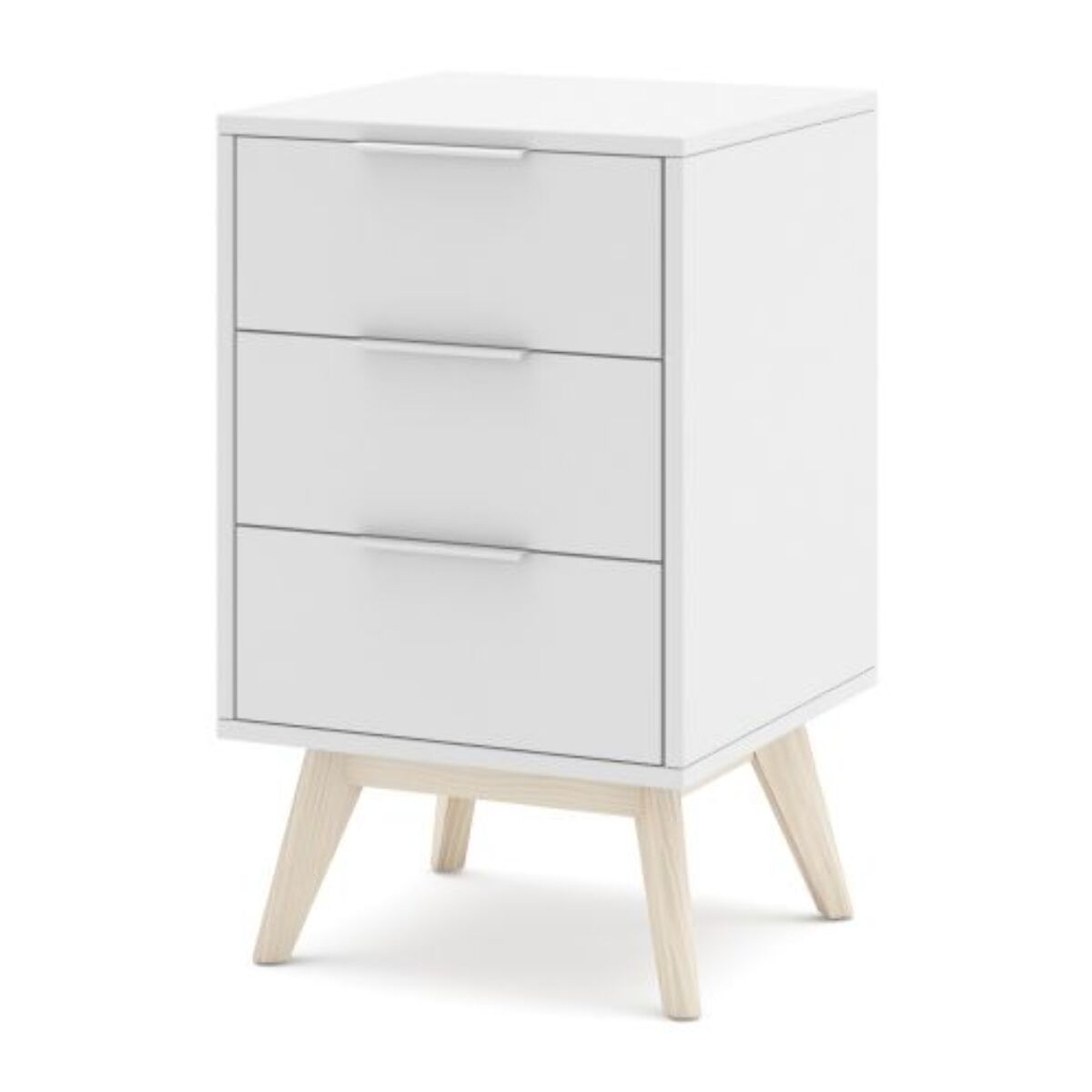 Mesita de noche Numa 3 cajones Blanco - Oak Soft