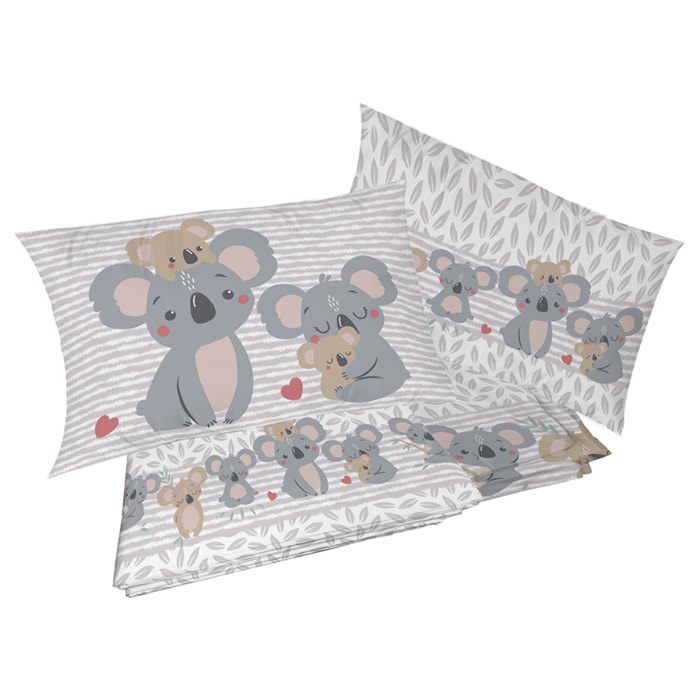 Completo letto koala beige 100% cotone