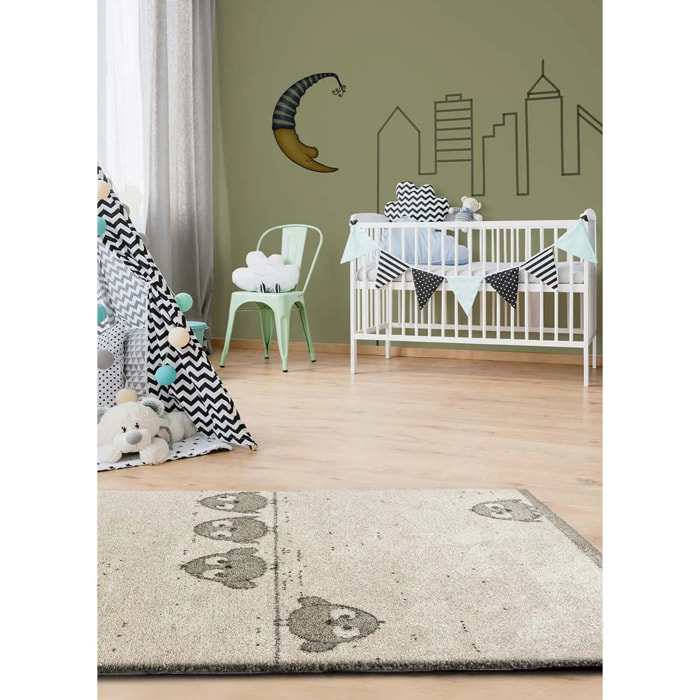 CRANBERRY Alfombra infantil pajaritos blanco, 120x170 cm.