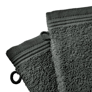 Lot de 2 gants de toilette "Spa" 15 x 21 cm / 400 gr/m² - Couleur: "Spa" Ardoise