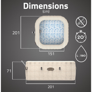 Bestway Spa gonflable carré Lay-Z-Spa Rome Smart AirJet EnergySense avec WiFi 5-7 personnes