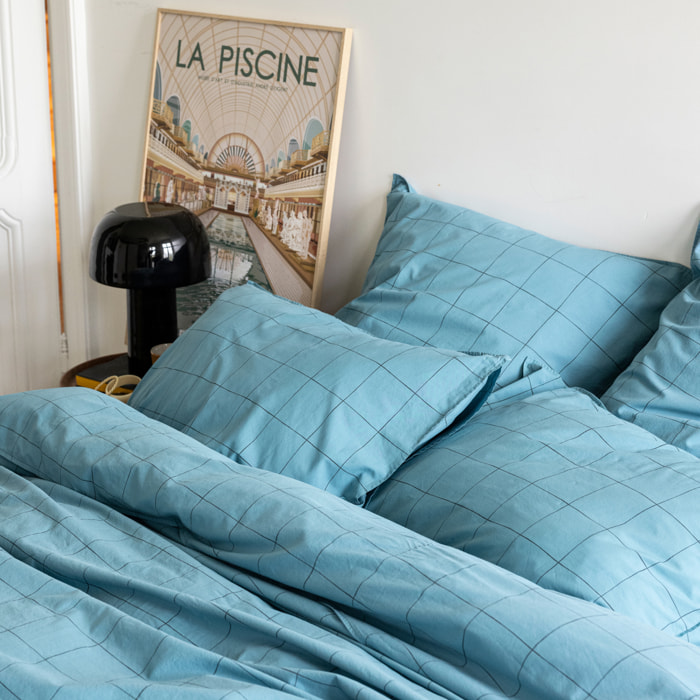 Housse de couette en percale de coton lavé, IMPRESSION GRAPHIQUE
