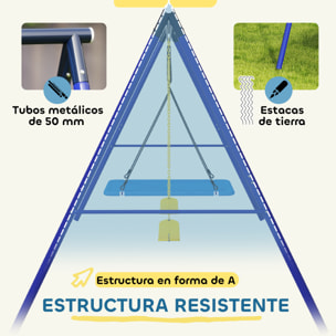 Columpios para Niños de +3 Años Columpios Jardín Exterior con 2 Columpios Simples y 1 Columpio Plataforma Carga 120 kg para Terraza Patio 365x180x184 cm Multicolor