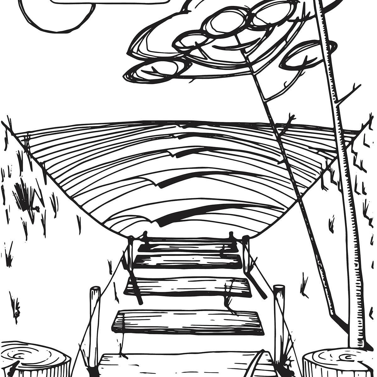 Poster spot landais Affiche + cadre en bois - Chêne