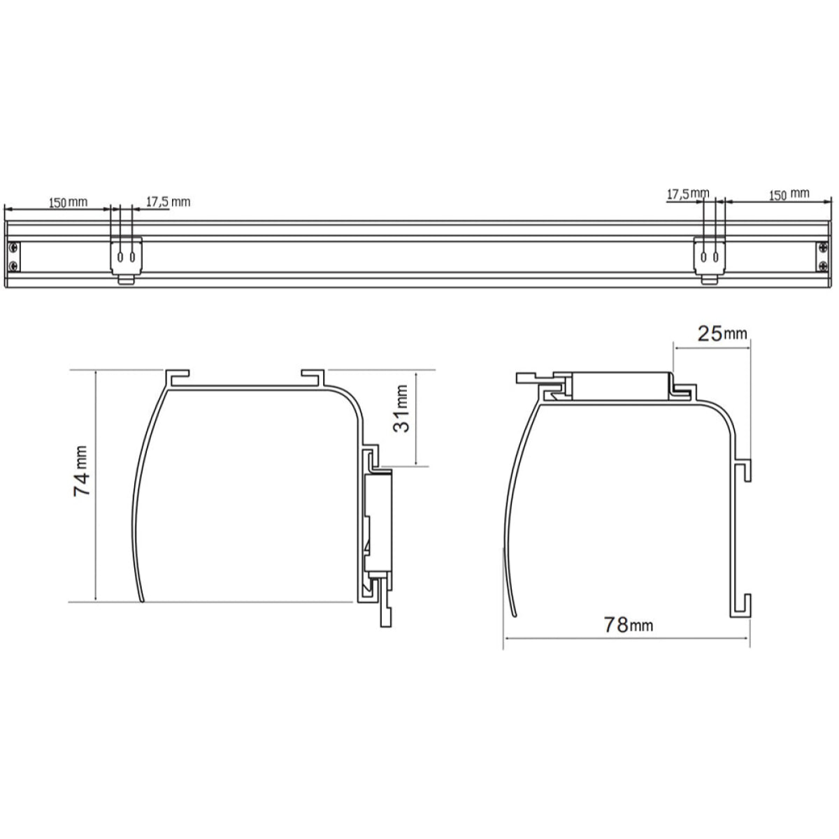 Lot de 2 stores enrouleur d'extérieur AUSTIN 120x250cm