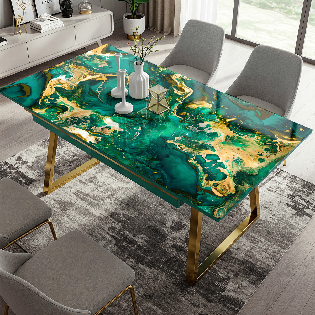 Rouleau revêtement adhésif imperméable - Sticker lavable plan de travail - ÉPOXY KIVU