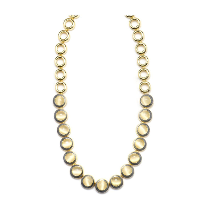 Collar con Ojo de Gato acabado oro 18k