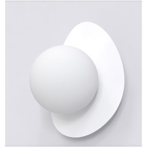 Lampada a parete OVO in acciaio bianco