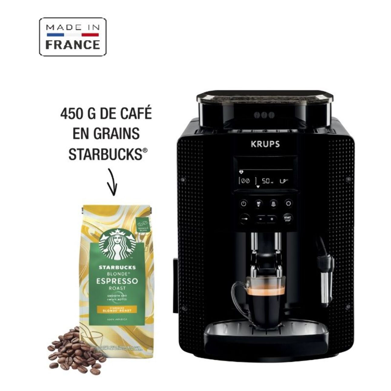 Expresso Broyeur KRUPS YY4729FD essential avec cafe starbucks