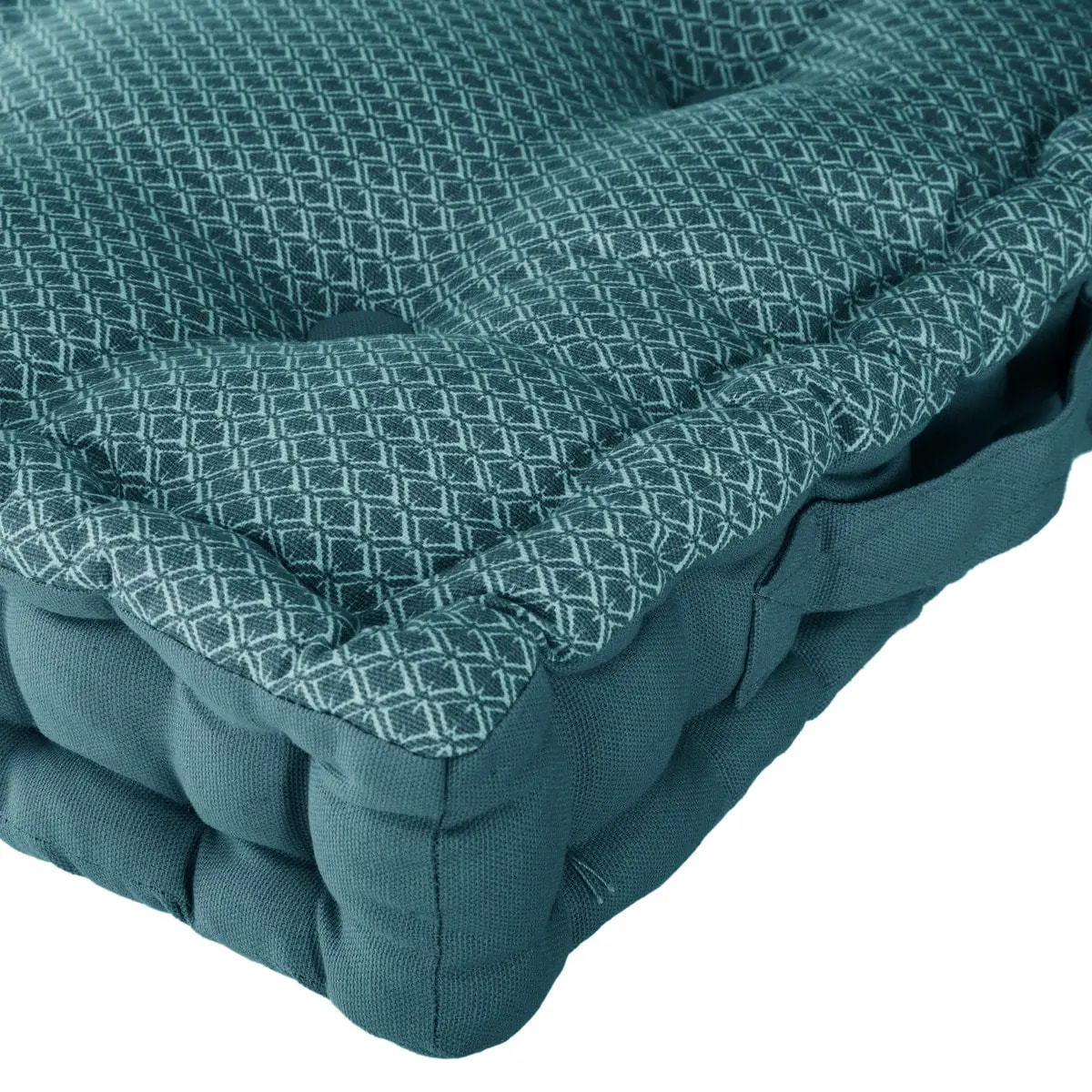 Coussin de sol "Otto" bleu canard 40x40cm