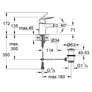 Mitigeur monocommande Bidet Taille S, Eurosmart Cosmopolitan