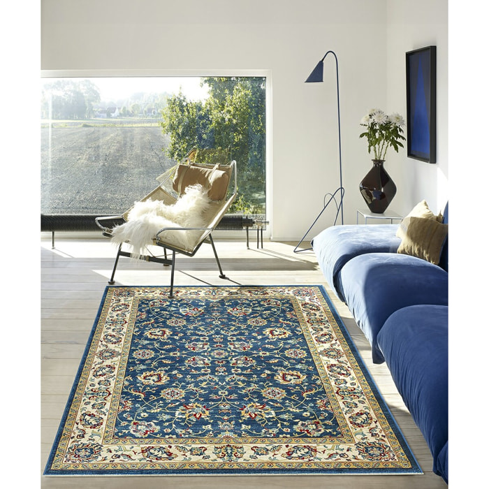 Tappeto Orientale Motivo Persiano Disegno Classico Blu