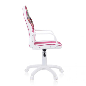 Silla gaming DRW Sticker - Blanco - Rosa DRW