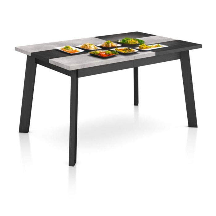 Mesa de comedor Naira 140 Negro Cemento Negro