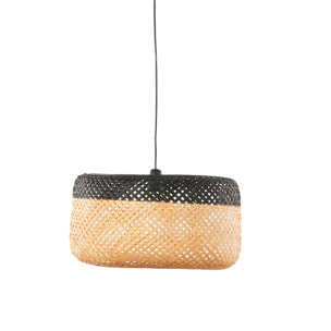 Suspension ronde bambou bicolore