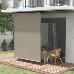Toldo Vertical Exterior 200x305 cm, Pantalla de Privacidad Enrollable, Toldo Lateral Ajustable con Manivela, Protección UV 40+ e Impermeable, Sin Taladro, para Balcón, Jardín, Arena