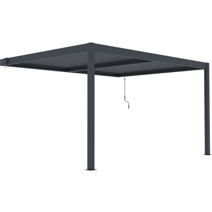 Pergola adossée en aluminium "Windsor" - Gris anthracite - 3 x 4 m