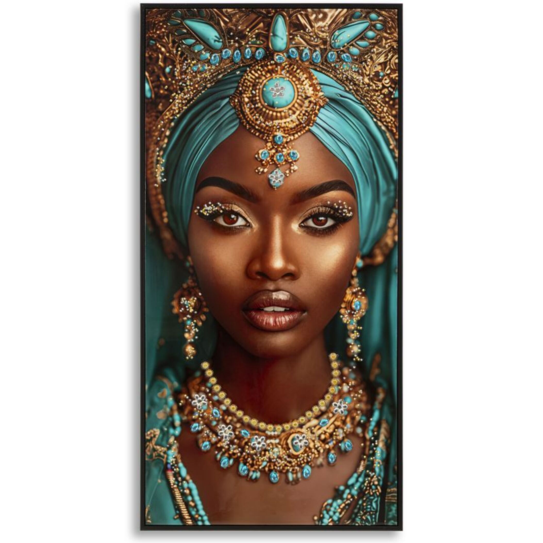 STAMPA DECORATA SU TELA LACCATA C/CORNICE MAYA CM 50X3,5X100