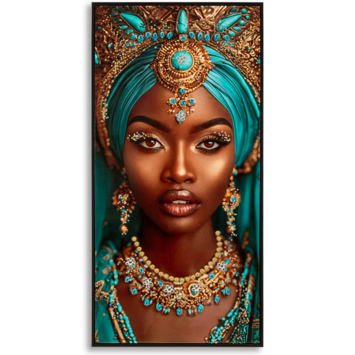 STAMPA DECORATA SU TELA LACCATA C/CORNICE MAYA CM 50X3,5X100