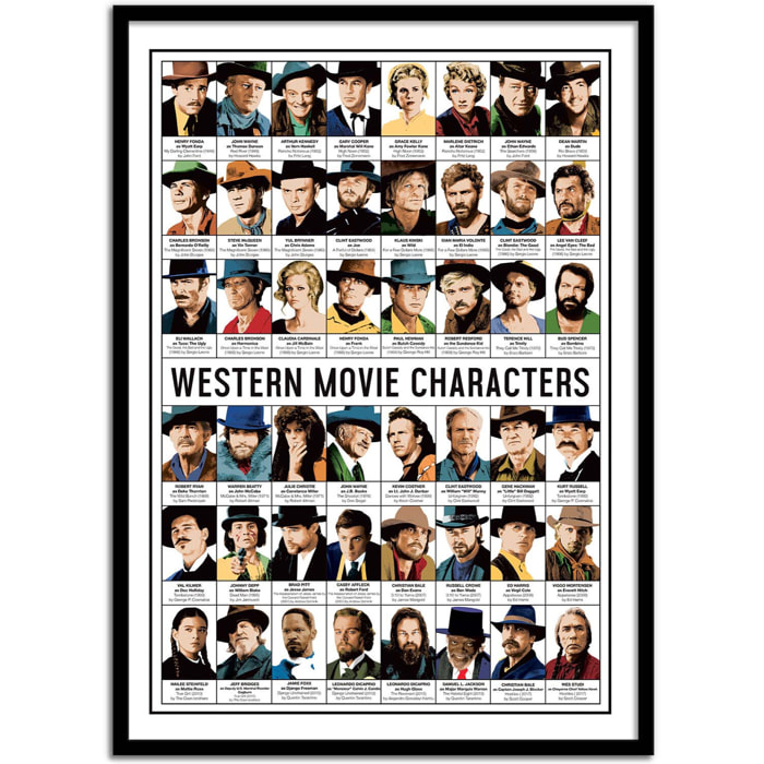 Affiche - Western Movie Characters - Olivier Bourdereau