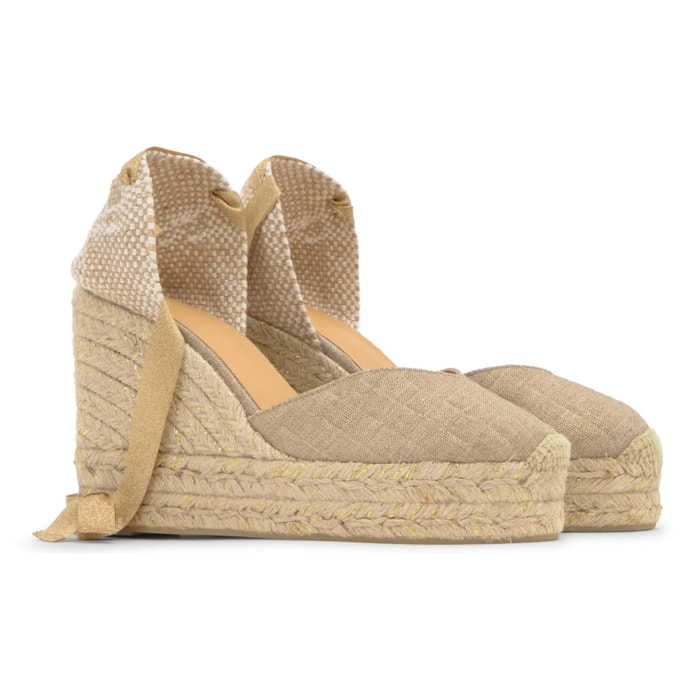 Alpargata cuña Chiara dorado mujer 11cm