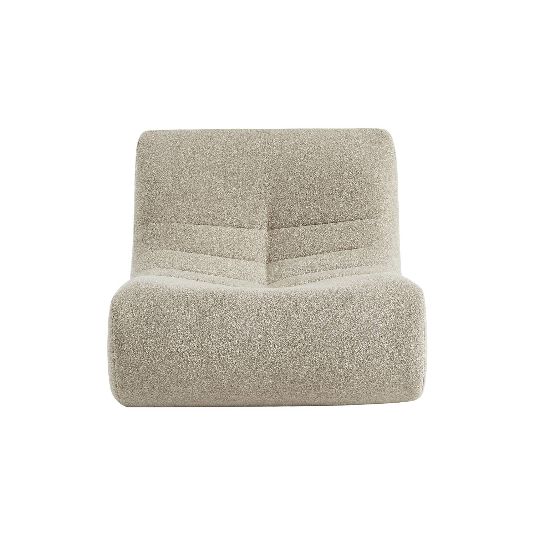 Lot de 2 fauteuils chauffeuses en bouclette texturée beige style contemporain 1 place