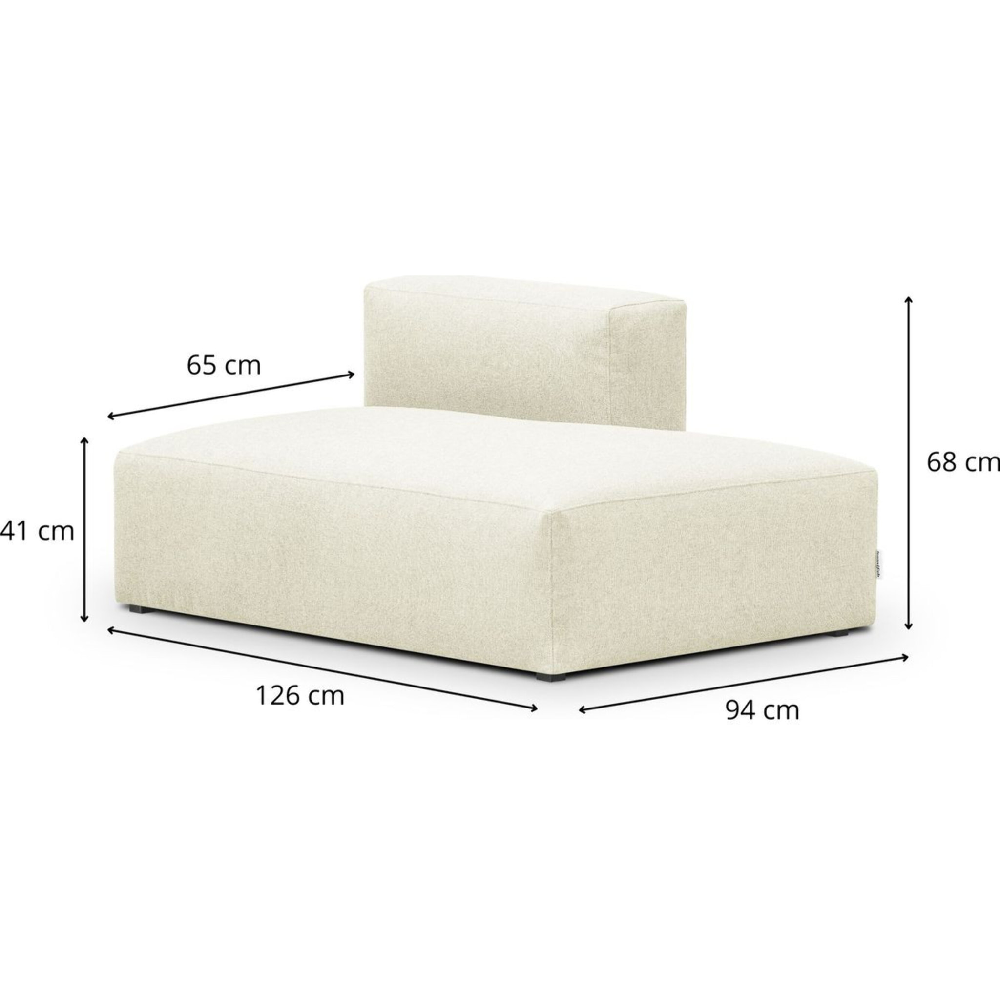 Module d'angle ouvert à droite 2 places en tissu - MODULO NEW