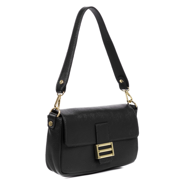 Alluvioni borsa a mano e borsa a tracolla donna. Pelle autentica finitura Dollaro.