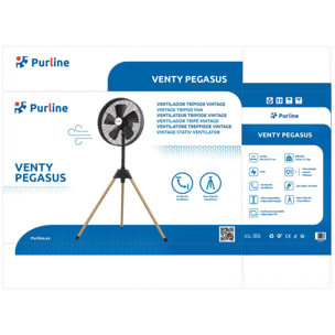 Ventilador de Pie trípode vintage exclusivo VENTY PEGASUS PURLINE