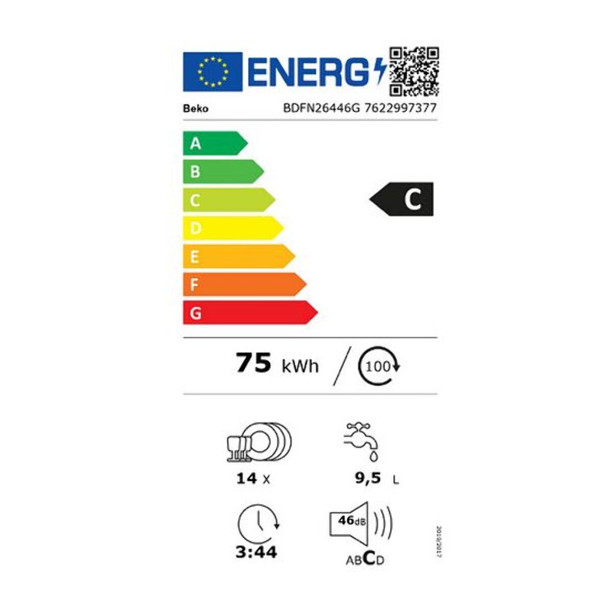 Lave vaisselle 60 cm BEKO BDFN26446G