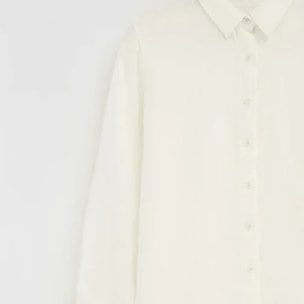 Camicia bianca in lino relaxed fit con ricamo Polo Club