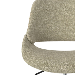 Chaise de bureau pivotante et réglable en tissu bouclé beige - Dune