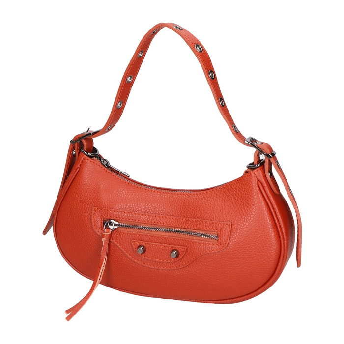 Borsa a spalla da donna - Modello Loredana - Vera pelle - 30.0 x 15.0 x 8.0 cm