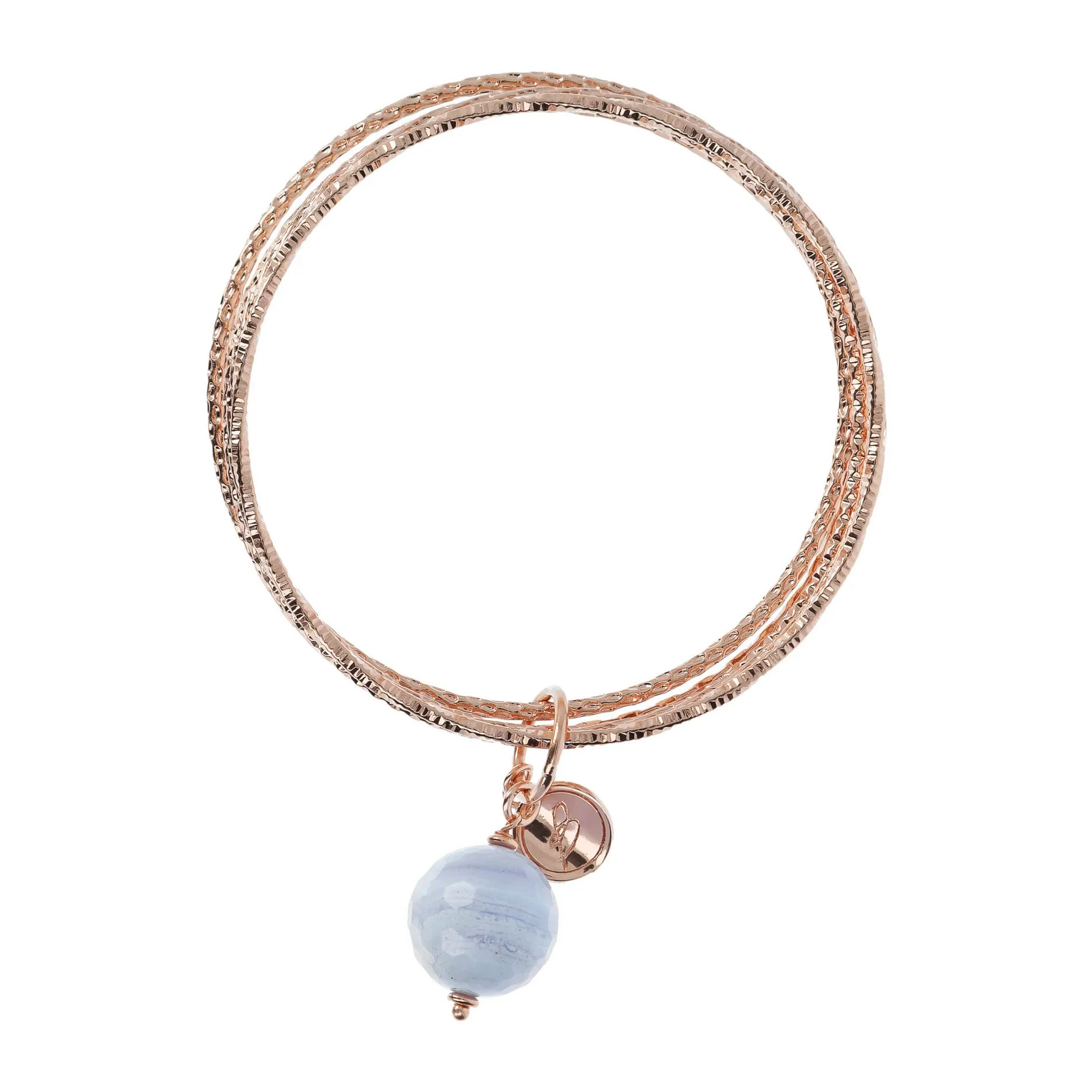 Bracciale Multifilo Rigido con Pietra Naturale Tonda Perla Bianca