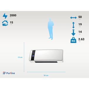 Chauffage soufflant  2000 W 3 modes de fonctionnement avec télécommande et minuterie