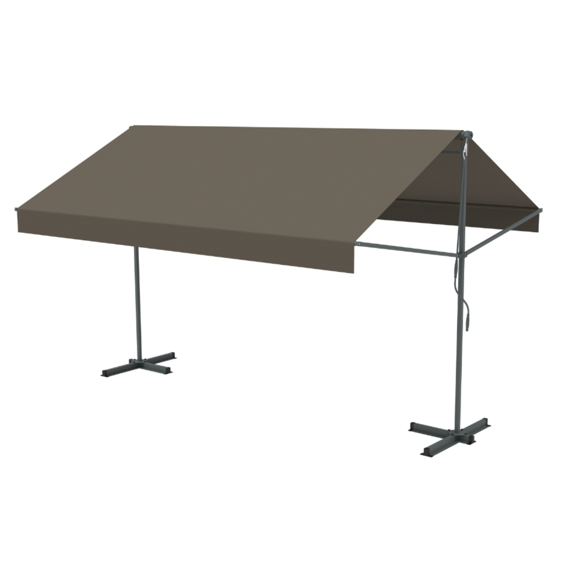 Store banne double pente manuel 4 x 1,5-1,5 m taupe NAUARI