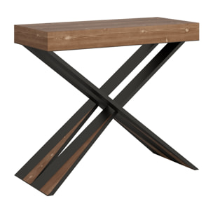 Consolle allungabile 90x40/190 cm Diago Small Abete Tinto telaio Antracite.