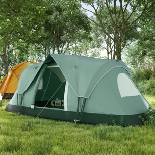 Tente de camping familiale 5-6 pers. - porte, 2 fenêtres - vert