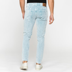 PANTALONE SLIM FIT IN VELLUTO STRETCH TINTURA ACID WASH