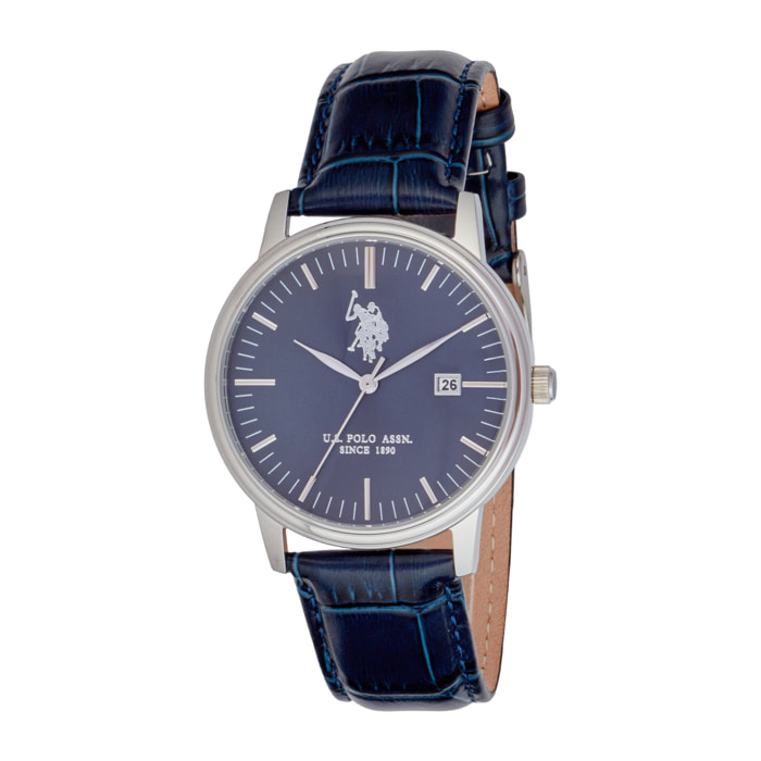 Orologio U.S. Polo Assn. in pelle blu