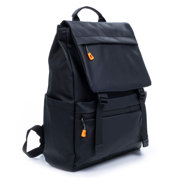 Mochila multi compartimento, porta Laptop 15,6". Capa impermeable. Adaptable a Trolley. Toma USB externa oculta. Repelente al agua.